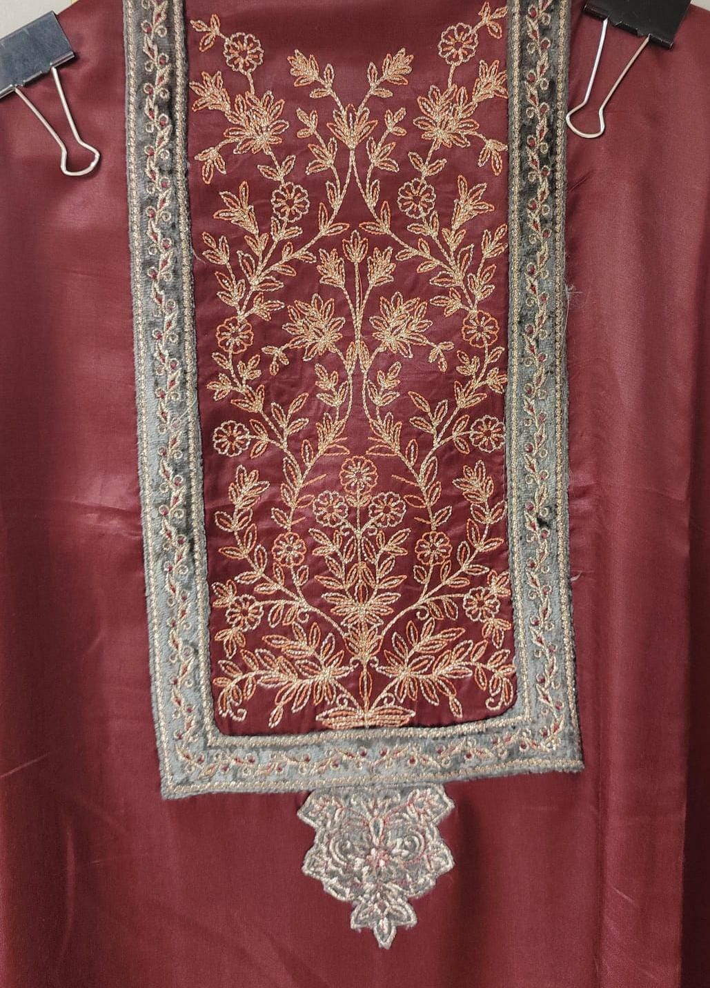 cotton satin with zari and thread work highlighted cotton satin with zari and thread work highlighted