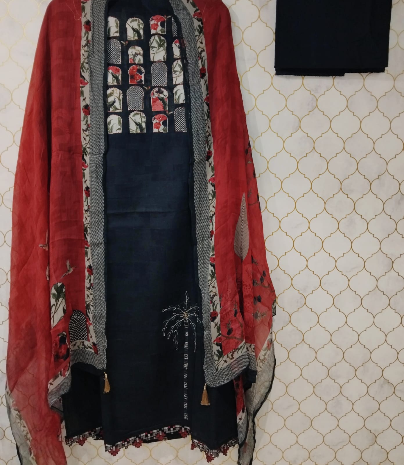 beautiful different digital printed cotton suit chiffon light weight printed dupatta beautiful different digital printed cotton suit chiffon light weight printed dupatta