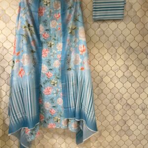 pure printed cotton suit with chickenkari work