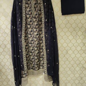 pure printed crepe suit with kurta pati neck