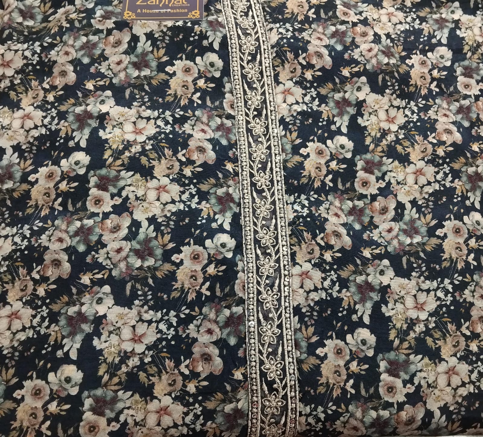 pure printed crepe suit with kurta pati neck pure printed crepe suit with kurta pati neck