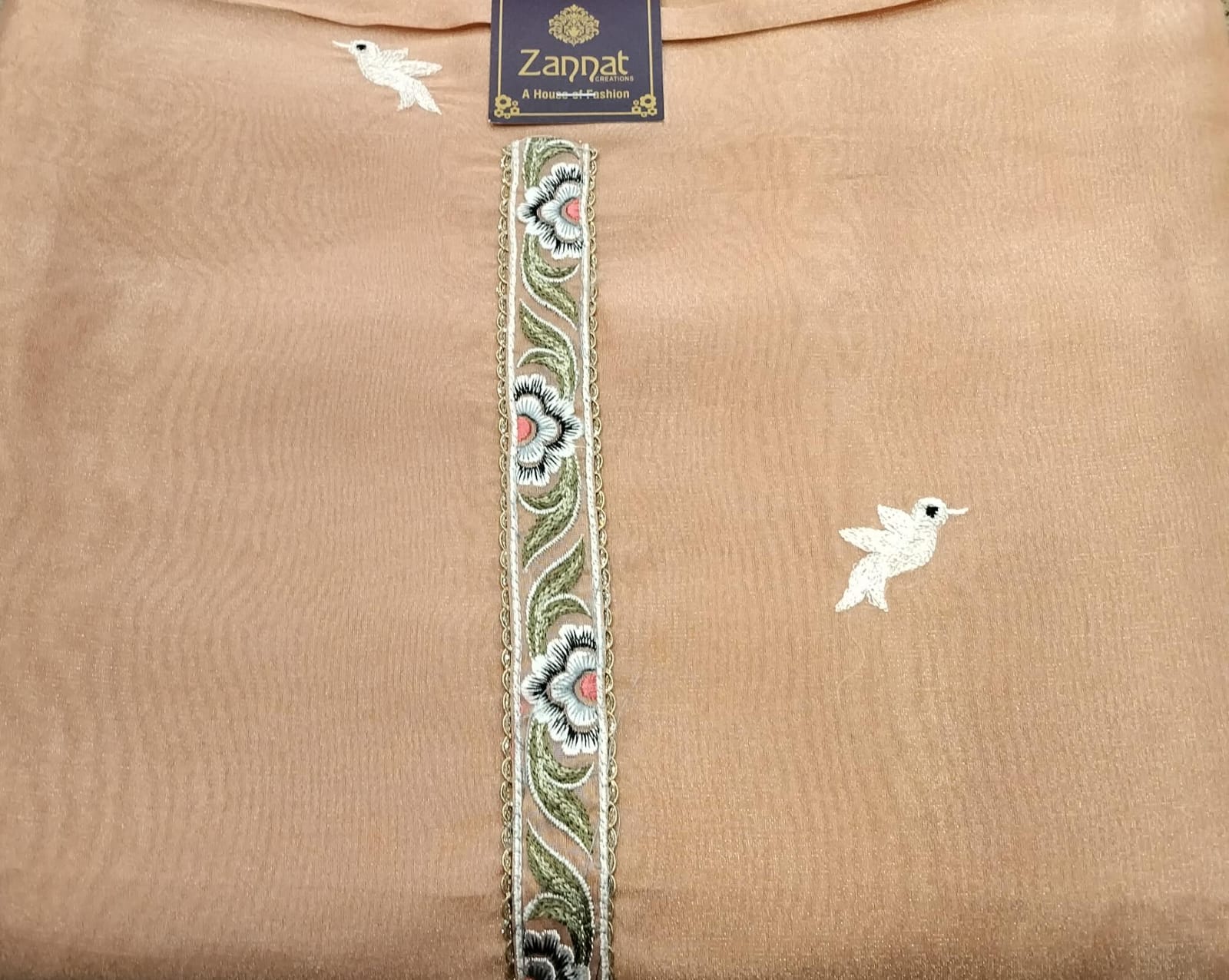 pure tissue silk suit with thread bird work buties pure tissue silk suit with thread bird work buties