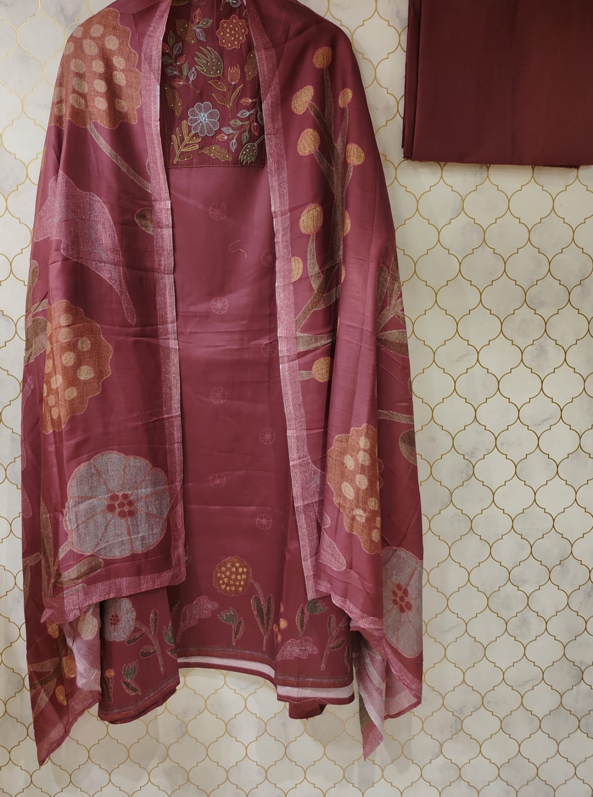 pure printed glace cotton suit pure printed glace cotton suit
