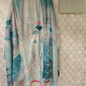 pure digital print cotton chickenkari suit with thread work