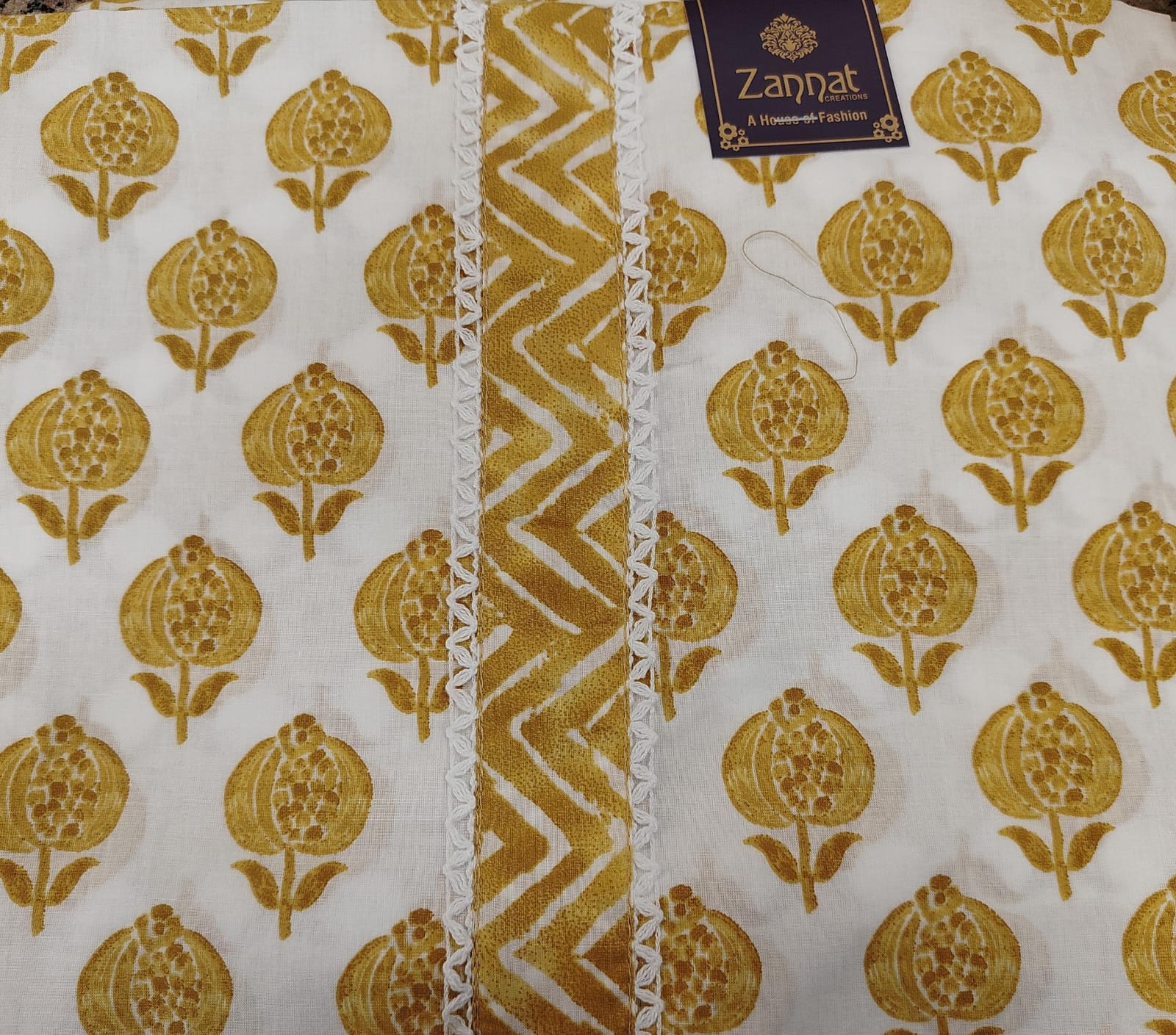 pure printed cotton suit with kurta patti neck pure printed cotton suit with kurta patti neck
