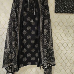 pure printed cotton suit with kurta patti neck