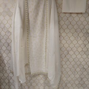 pure cotton suit with thread work highlighting with sequence work