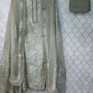 pure printed muslin dupatta with kurta patti neck