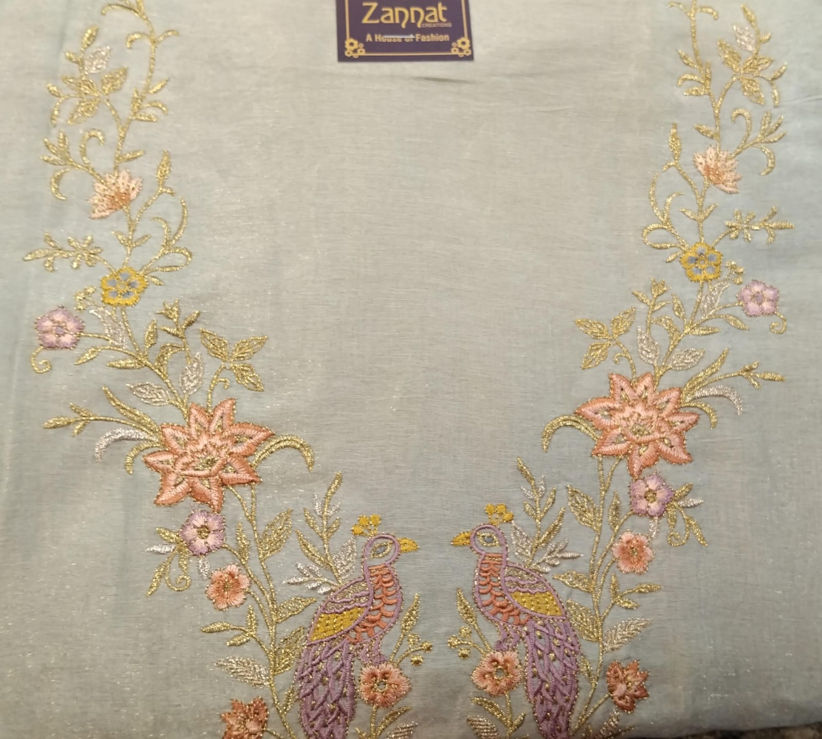 pure tissue organza suit with zari work pure tissue organza suit with zari work