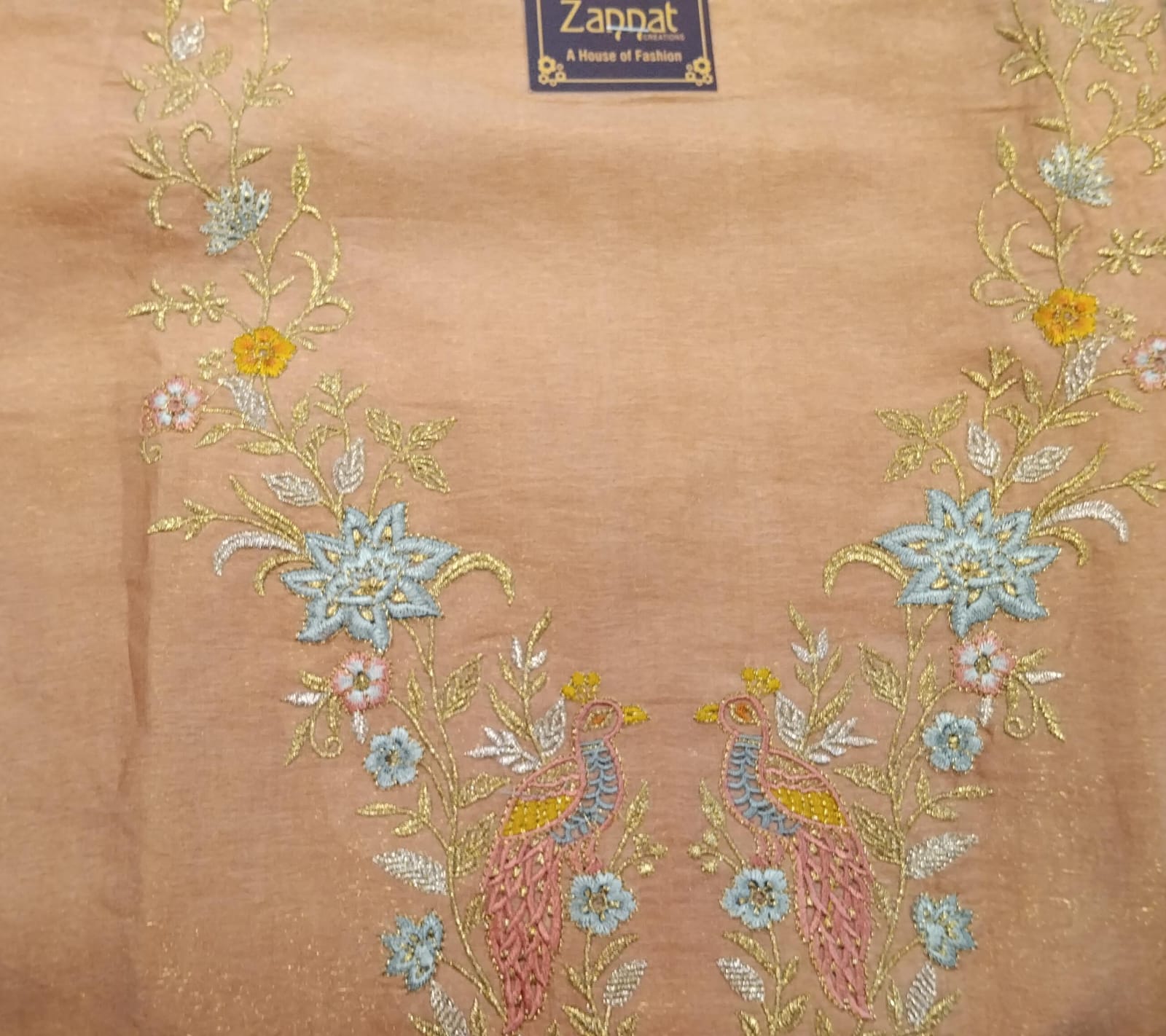 pure tissue organza suit with zari work pure tissue organza suit with zari work