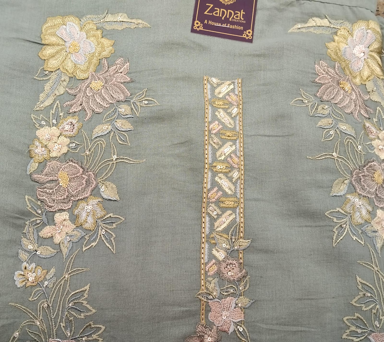 pure lilan suit with thread work highlighted on suit pure lilan suit with thread work highlighted on suit