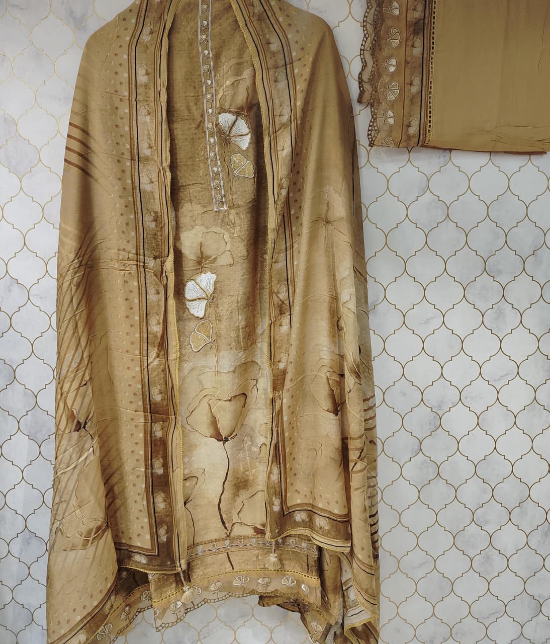 pure muslin with digital print and kurta patti neck pure muslin with digital print and kurta patti neck