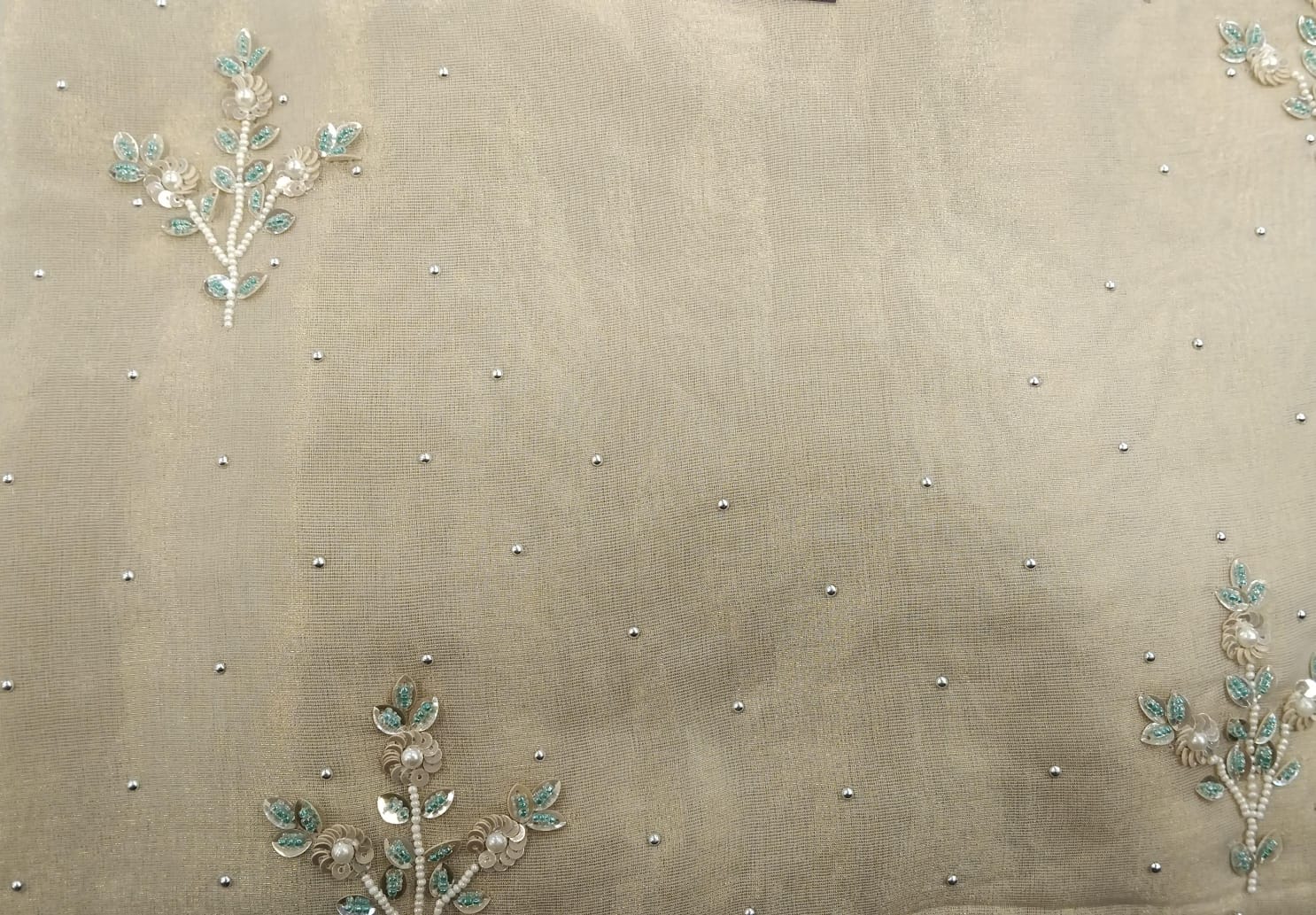 pure tissue with pearls and sequence buties on suit pure tissue with pearls and sequence buties on suit