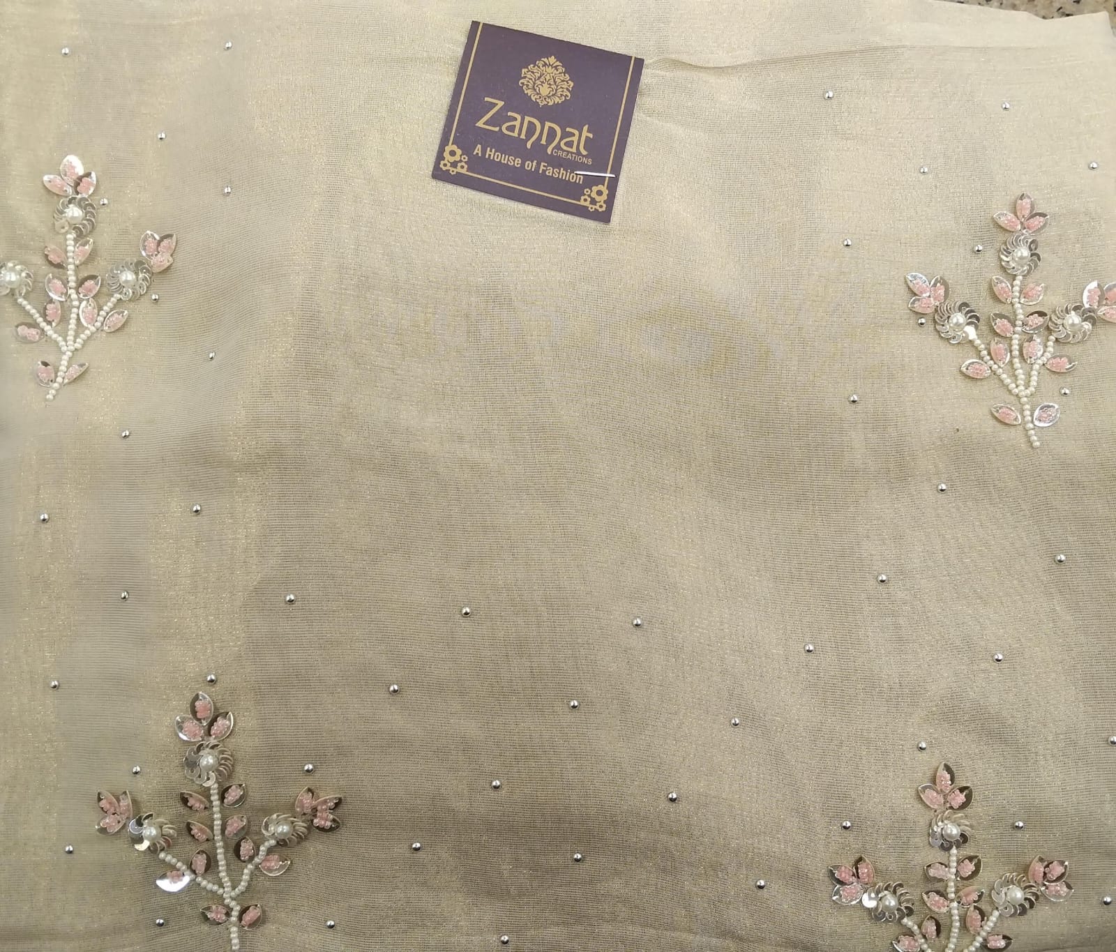 pure tissue with pearls and sequence buties on suit pure tissue with pearls and sequence buties on suit