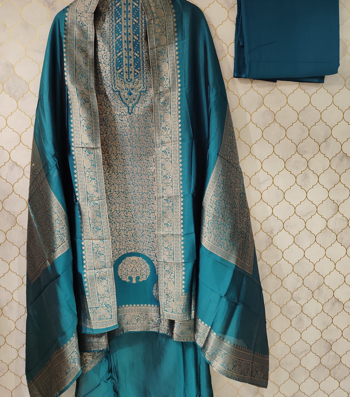pure brocade suit with oraganza patch pure brocade suit with oraganza patch