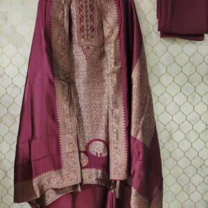 pure brocade suit with oraganza patch