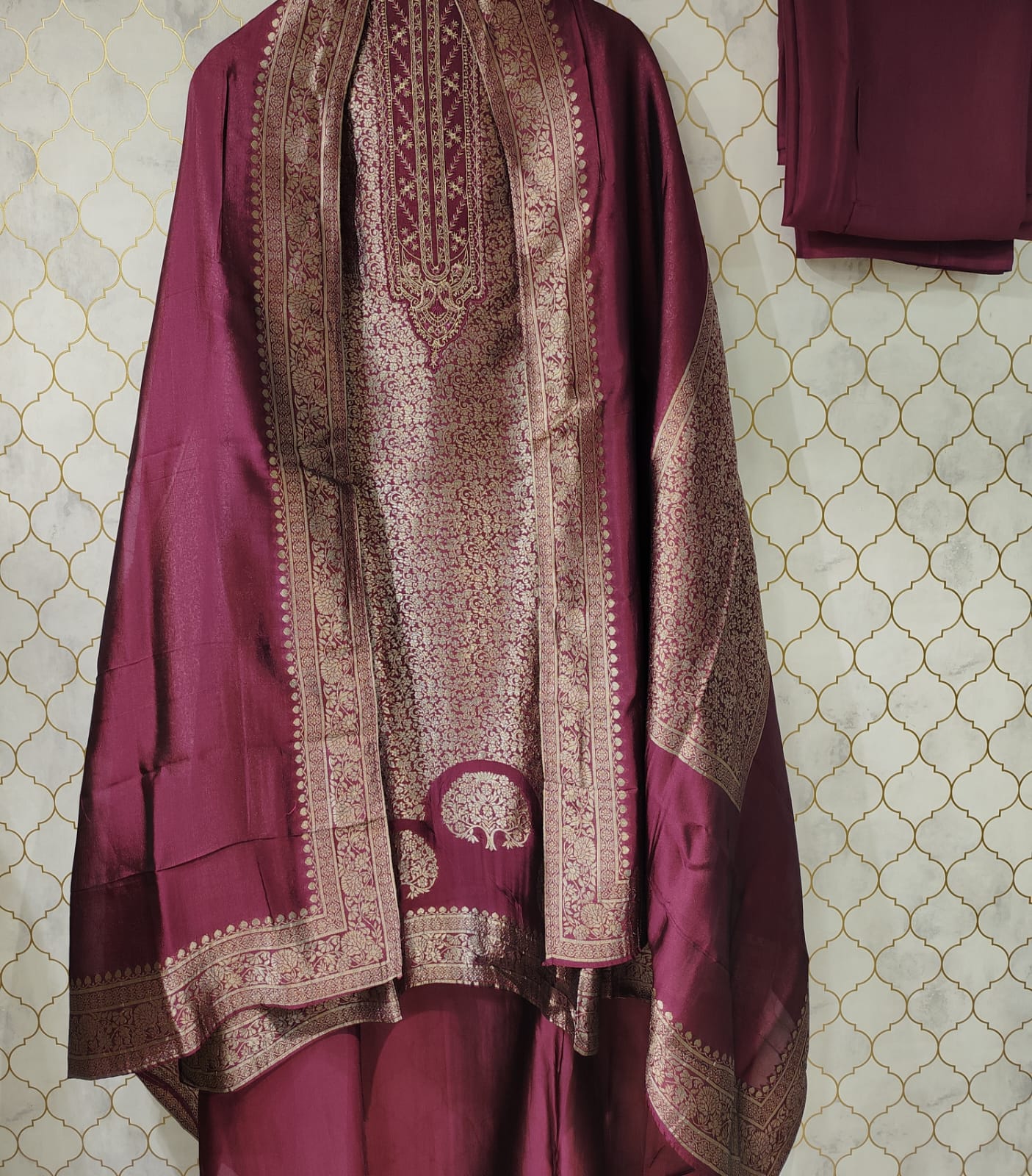 pure brocade suit with oraganza patch pure brocade suit with oraganza patch