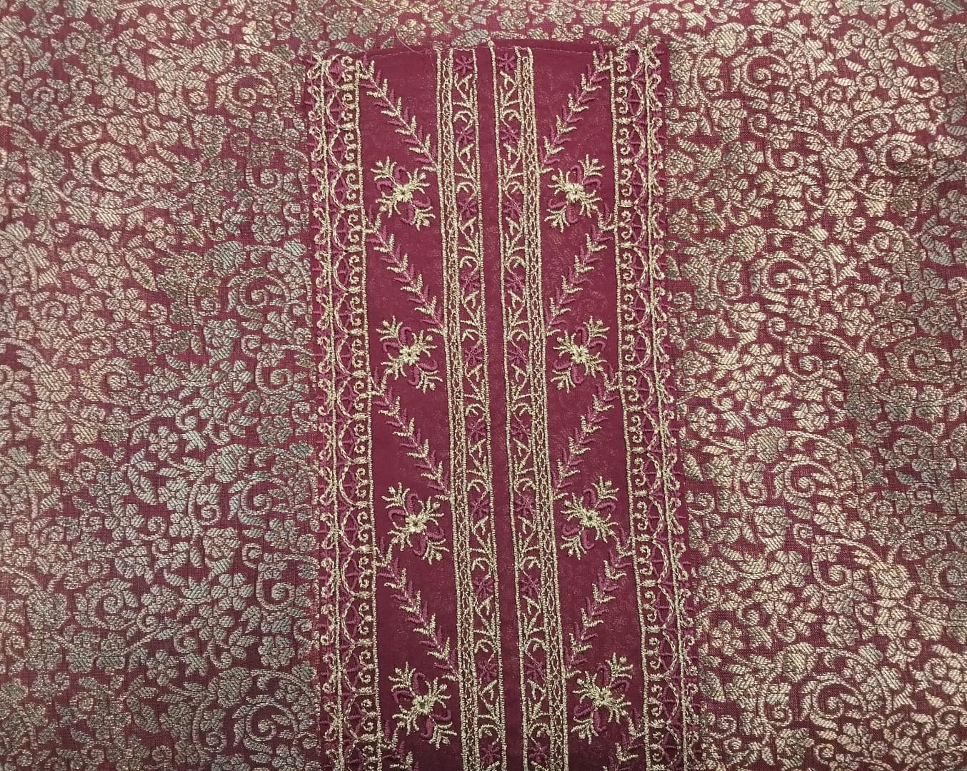 pure brocade suit with oraganza patch pure brocade suit with oraganza patch