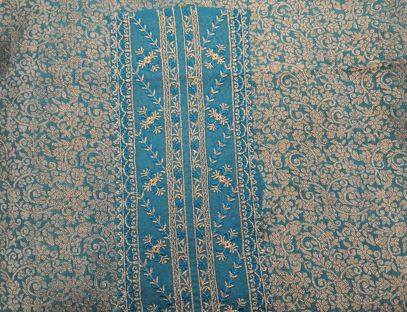 pure brocade suit with oraganza patch pure brocade suit with oraganza patch
