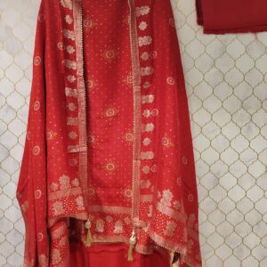 jaipuri silk with gotta detailing on hemline
