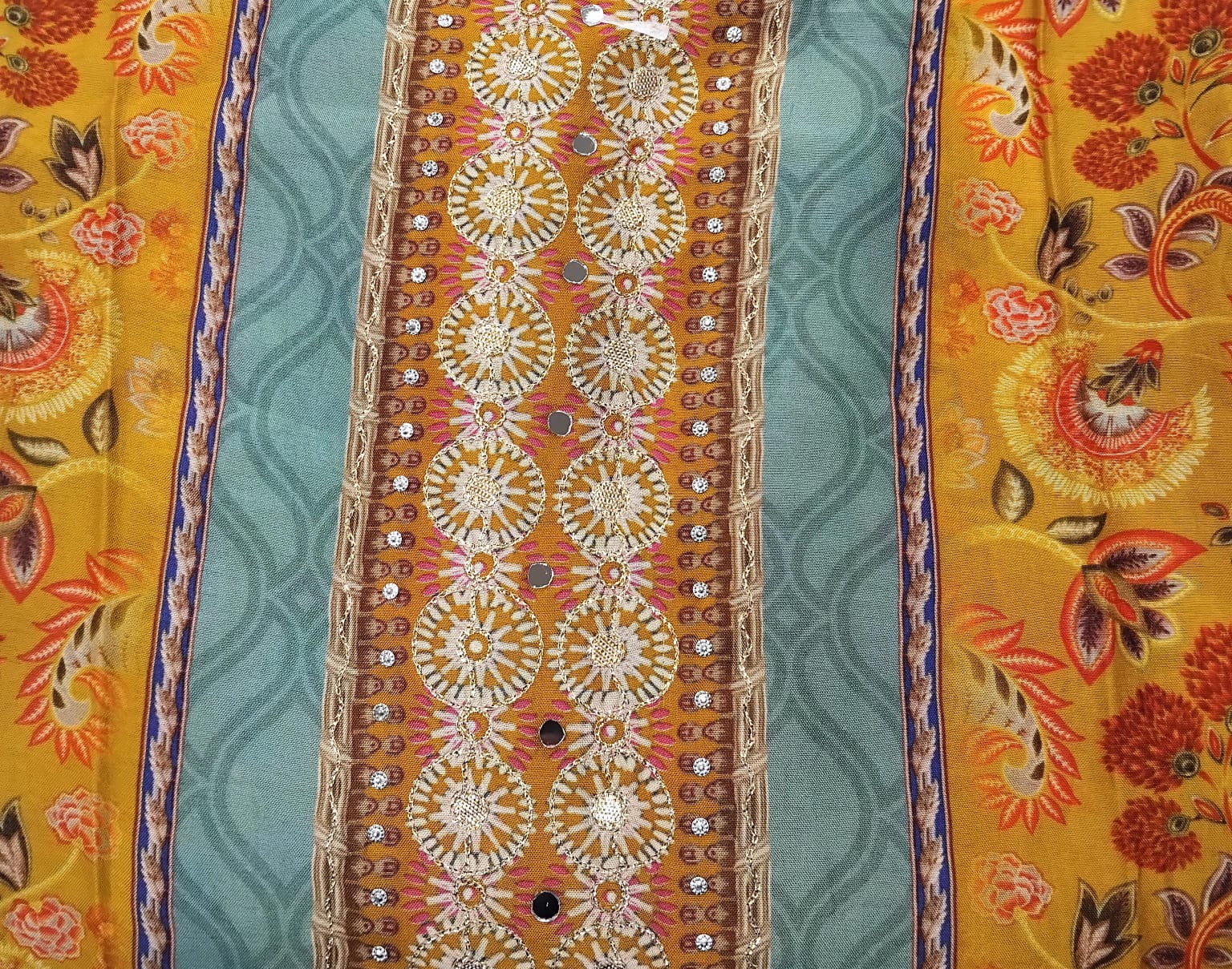 pure printed cotton silk suit with gotta detailing and miror work pure printed cotton silk suit with gotta detailing and miror work