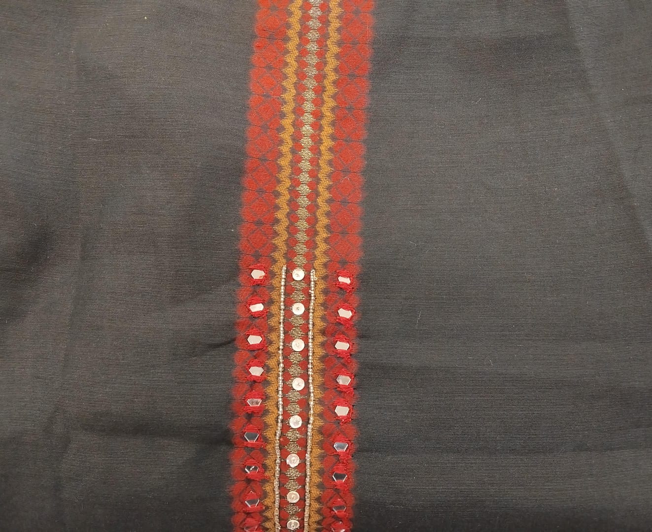 pure printed cotton silk suit with gotta detailing and miror work pure printed cotton silk suit with gotta detailing and miror work