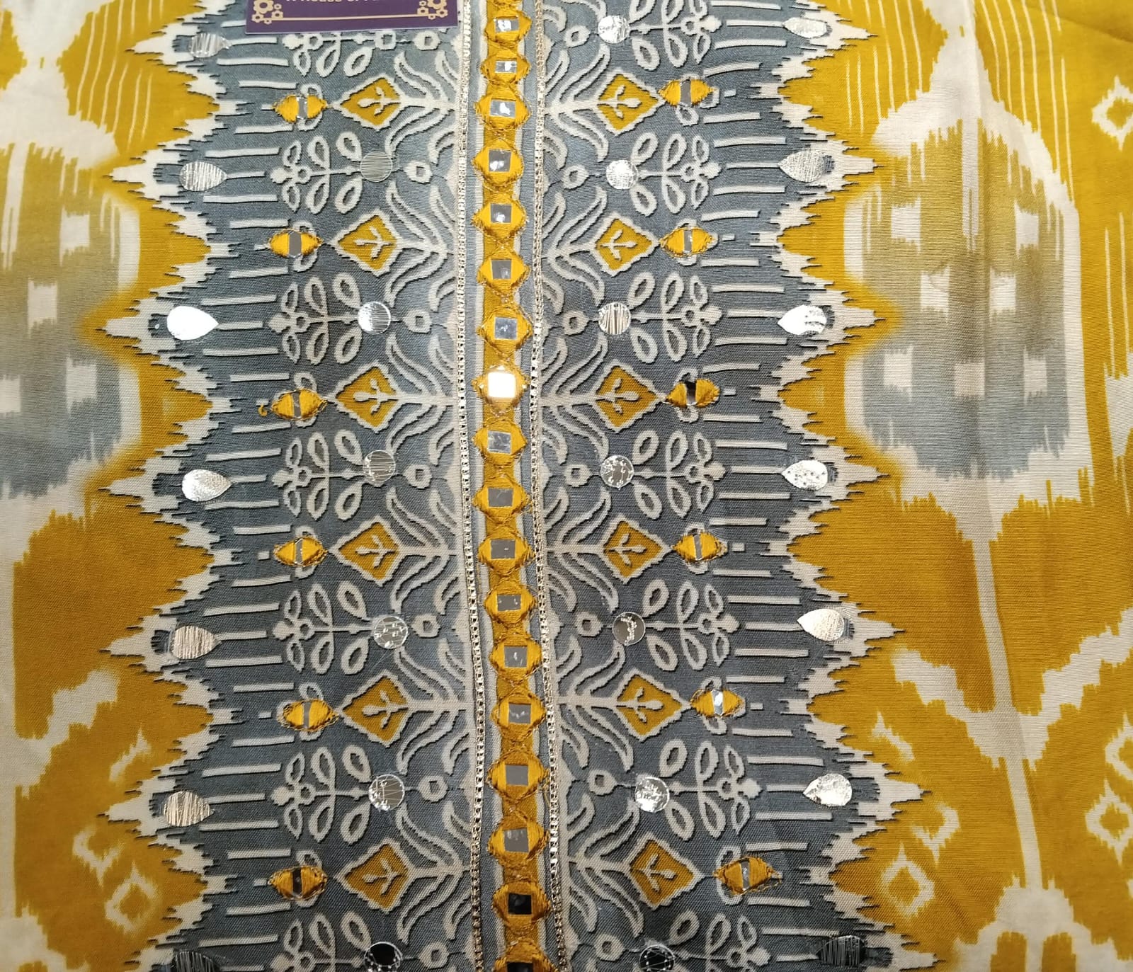 pure printed cotton silk suit with gotta detailing and miror work pure printed cotton silk suit with gotta detailing and miror work