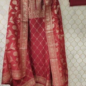 jaipuri silk with zari highlighting and cut dana with sequence work
