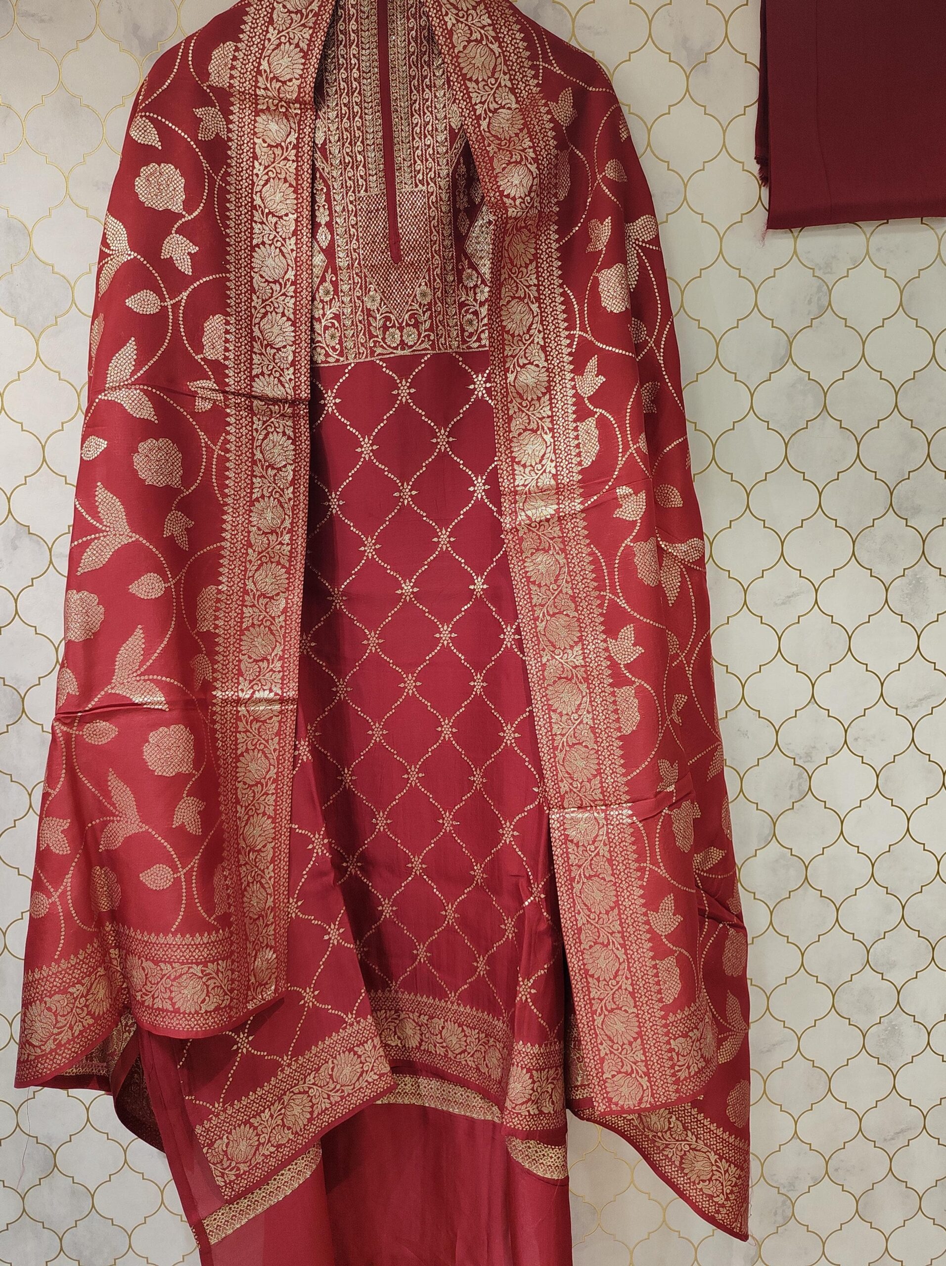 jaipuri silk with zari highlighting and cut dana with sequence work jaipuri silk with zari highlighting and cut dana with sequence work
