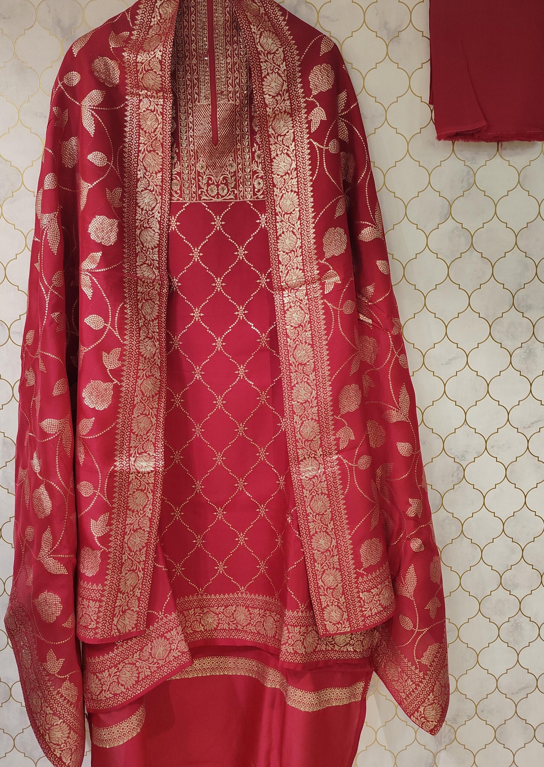 jaipuri silk with zari highlighting and cut dana with sequence work jaipuri silk with zari highlighting and cut dana with sequence work