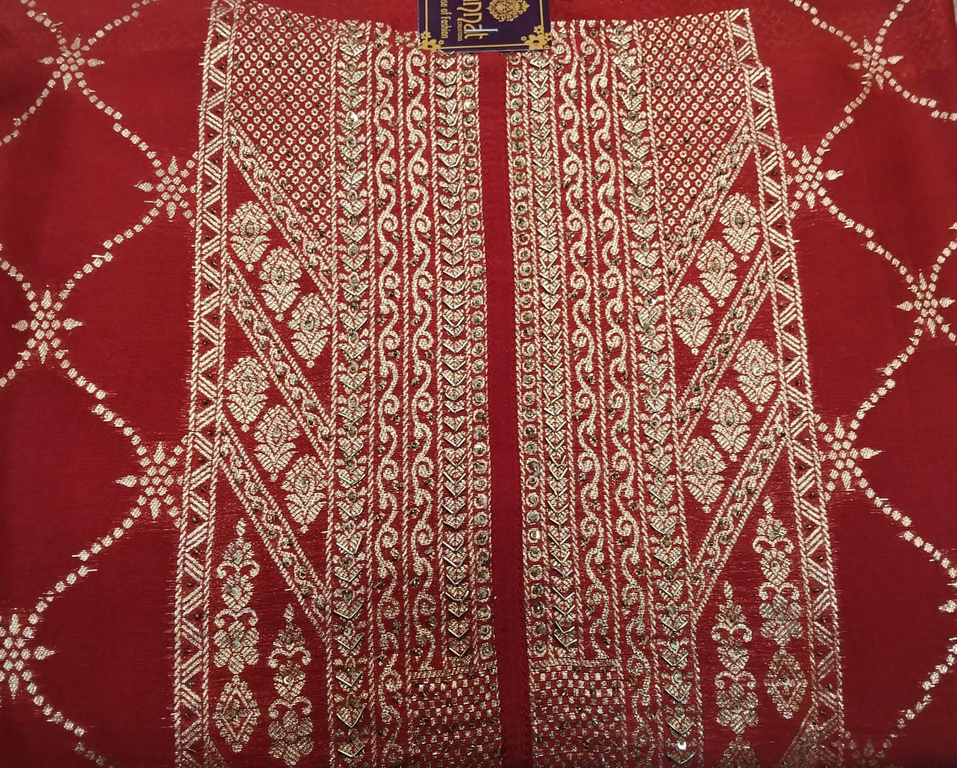 jaipuri silk with zari highlighting and cut dana with sequence work jaipuri silk with zari highlighting and cut dana with sequence work