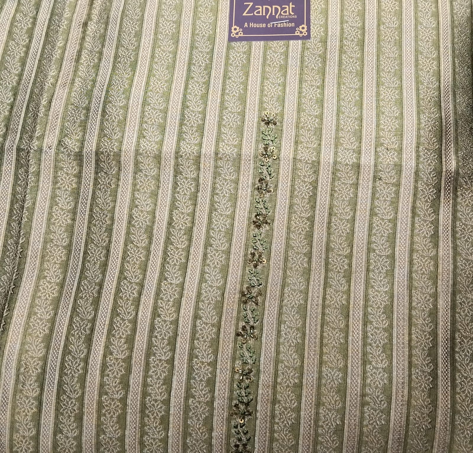 pure banarasi brocade suit with kurta patti neck highlighted with cutdana pure banarasi brocade suit with kurta patti neck highlighted with cutdana