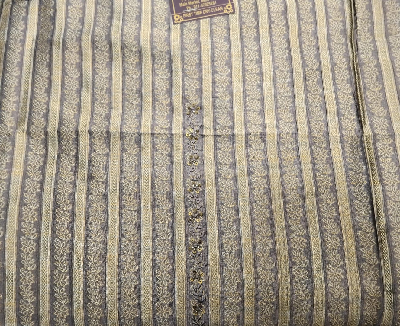 pure banarasi brocade suit with kurta patti neck highlighted with cutdana pure banarasi brocade suit with kurta patti neck highlighted with cutdana