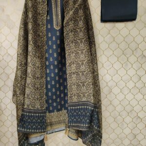 pure printed cotton silk suit with sequence and pearls detailing (2 colors)