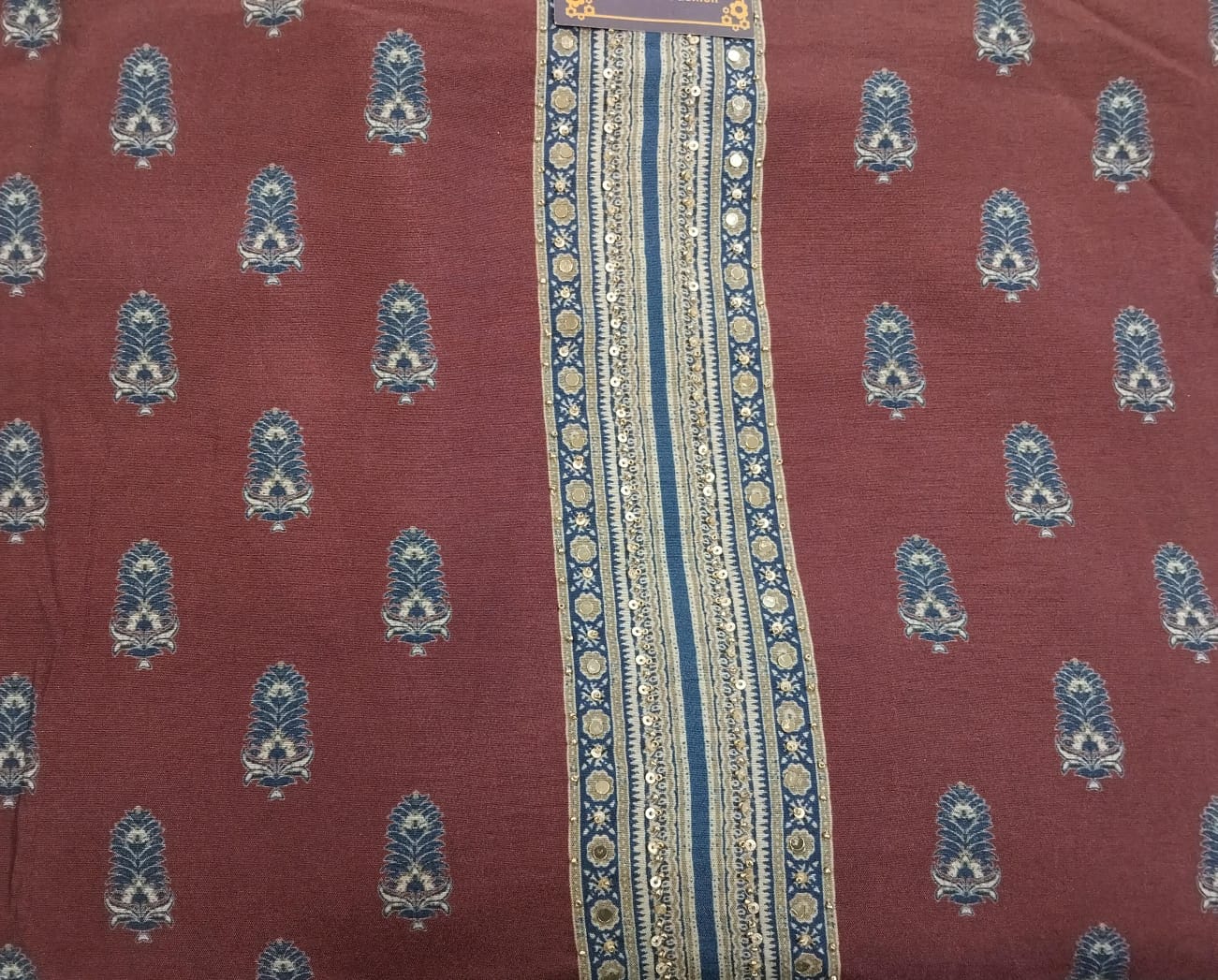 pure printed cotton silk suit with sequence and pearls detailing (2 colors) pure printed cotton silk suit with sequence and pearls detailing (2 colors)