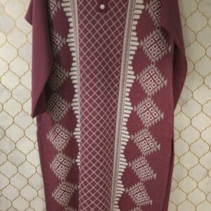 Kurti- Pure Woollen Printed with Cute Buttons On Neck