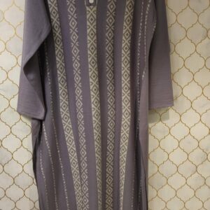 kurti pure wollen strip print with cute buttons on neck