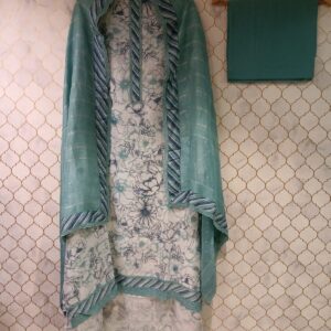 cotton linen printed and self banarasi buti