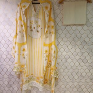 cotton linen shirt with lace work