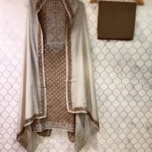 cotton linen suit with embroidery