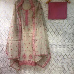 cotton suit with maheshwari neck line