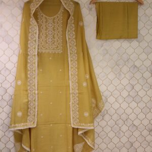 pure mul kota cotton with heavy thread embroidery neck