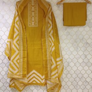 pure cotton neck line thread and lace design