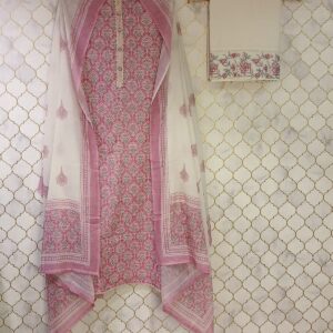 pure cotton jaipuri hand block print on neck