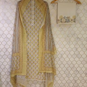 pure cotton hand block print on neck