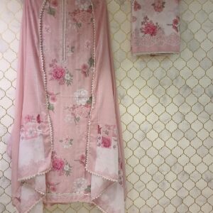 pure cotton all over flower printed thread design