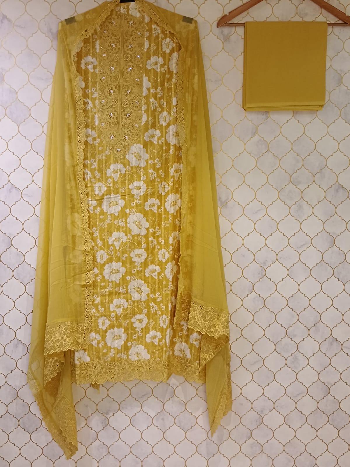 pure mul cotton with all over floral print neckline pure mul cotton with all over floral print neckline