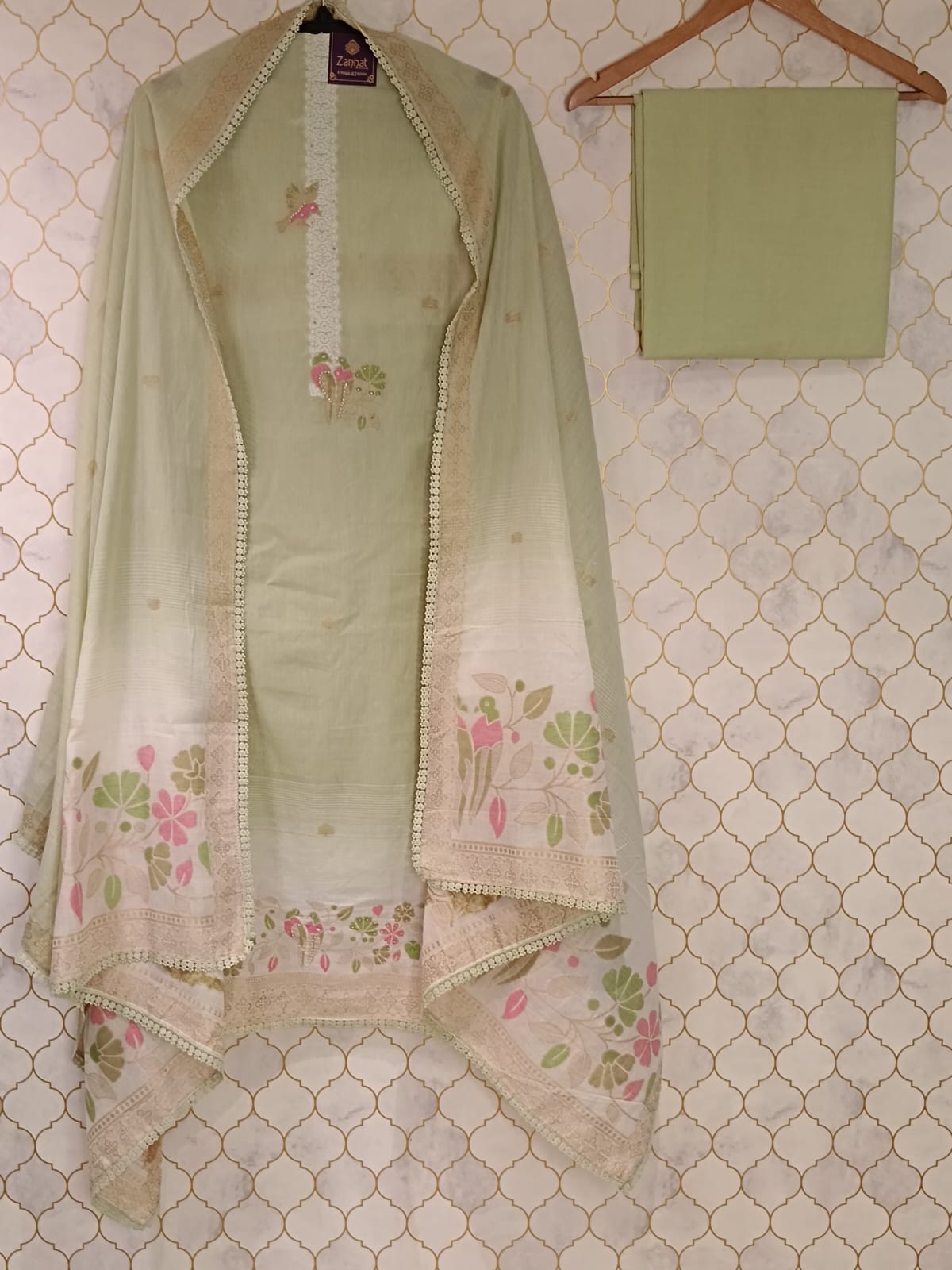 Pure Cotton Lilan with Banarasi touch - Image 5