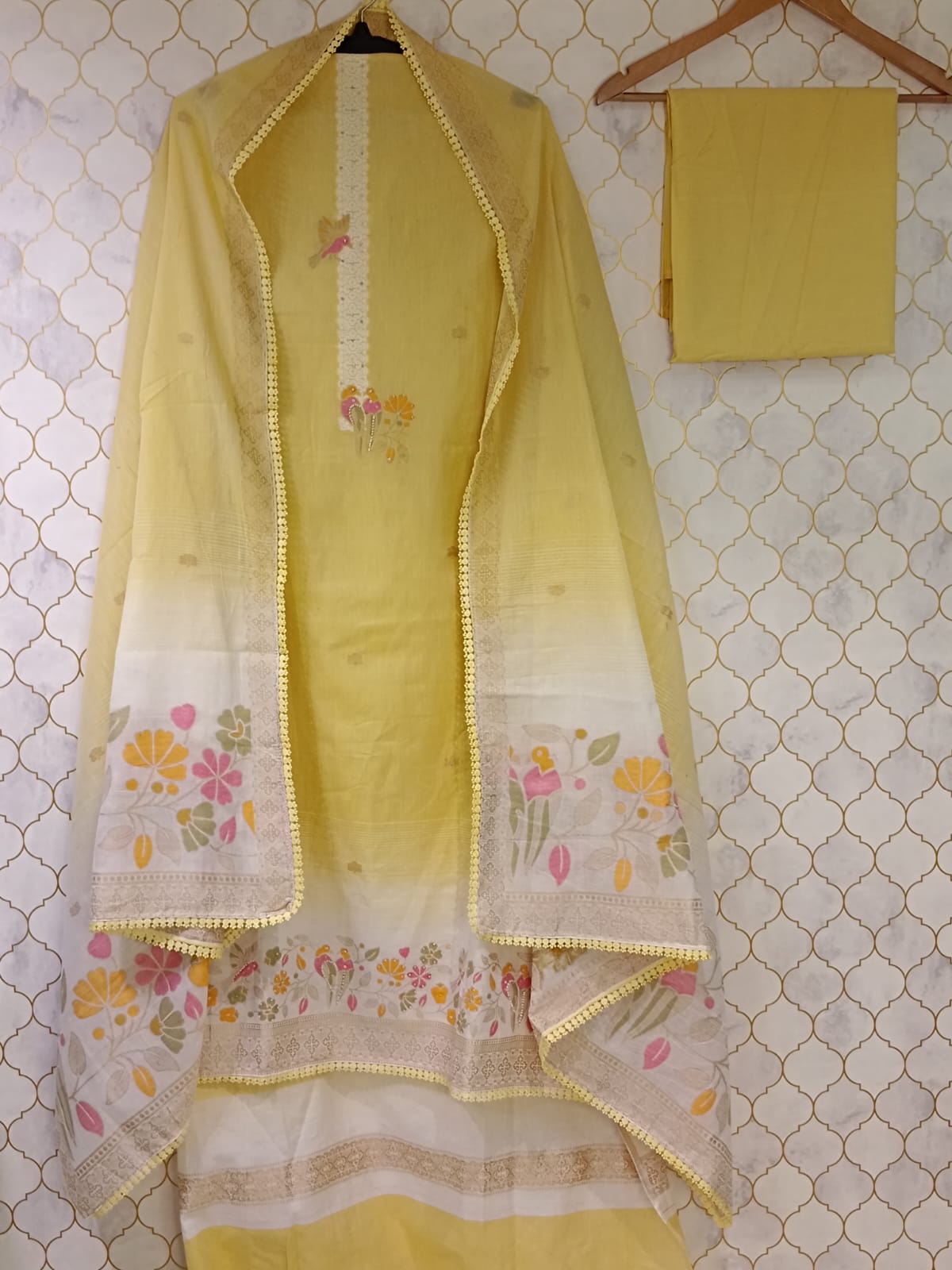 Pure Cotton Lilan with Banarasi touch