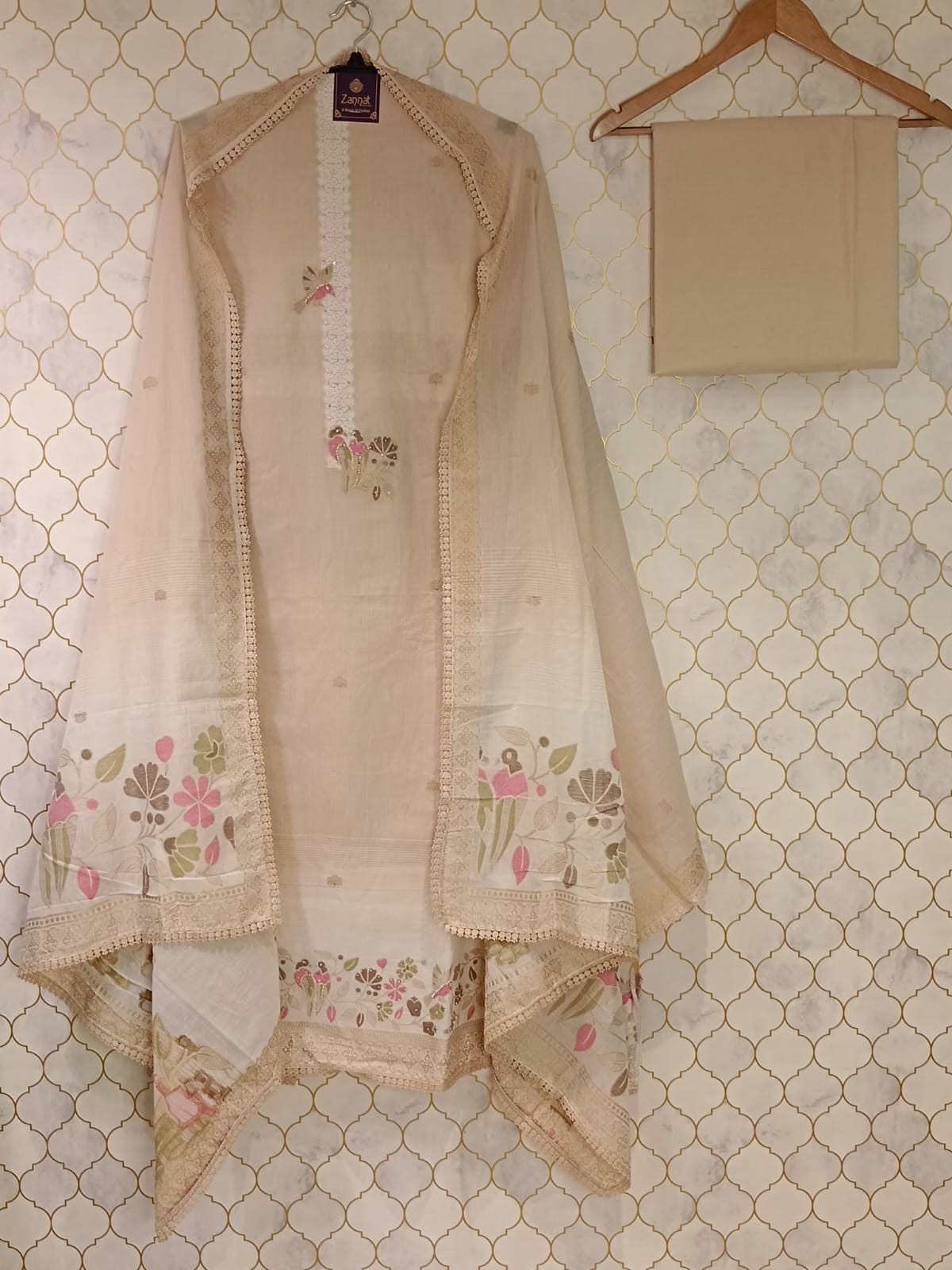 Pure Cotton Lilan with Banarasi touch - Image 2